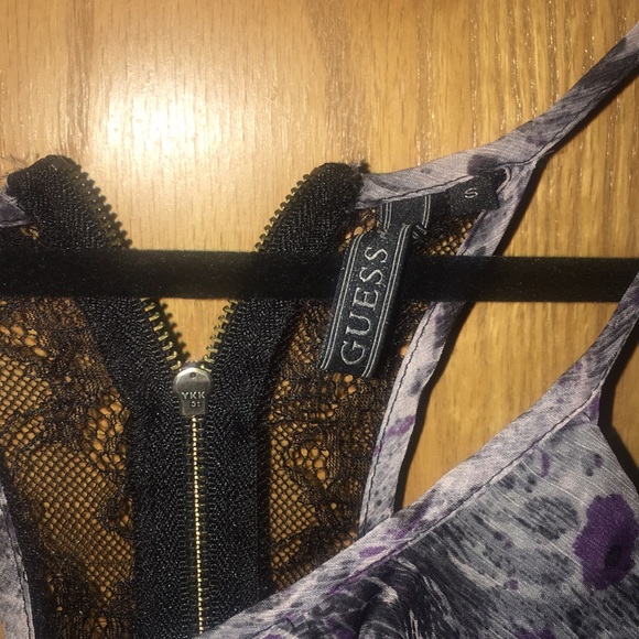 GUESS BLOUSE PURPLE AND GREY PATTERN - Picture 2 of 5